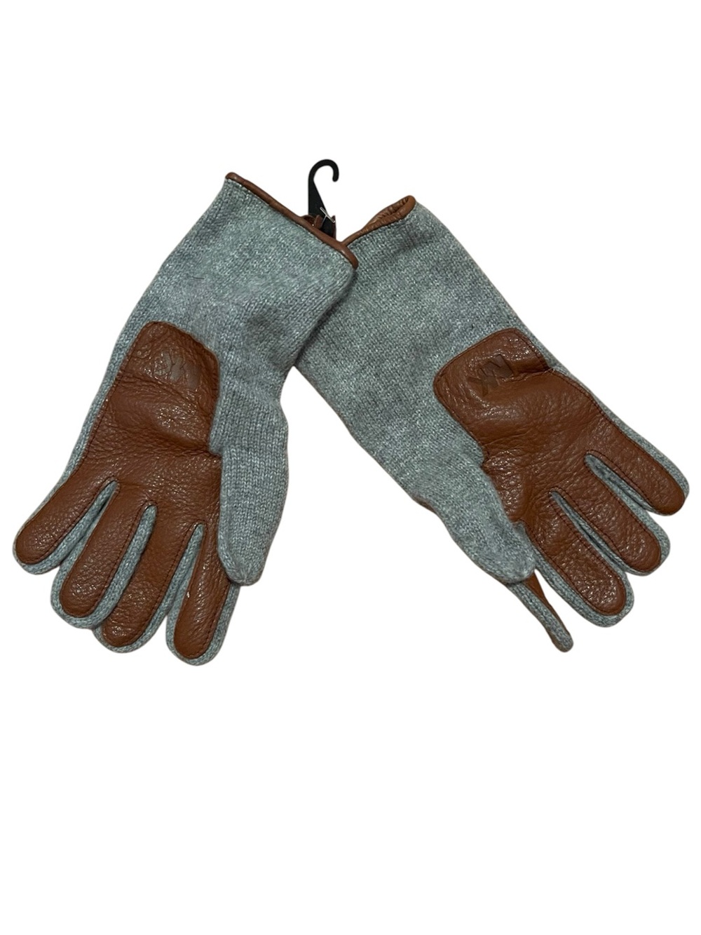 Michael Kors Women’s 100% Cashmere Deerskin Leather Palm Gloves Gray Brown